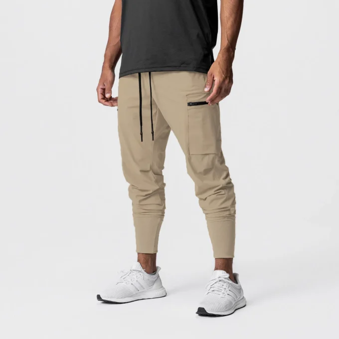 Free Sample Mens Joggers Zipper With Pockets Fitness Sportswear Bottoms Skinny Quick-drying Sweatpants Gym Athletic Track Pants - Image 4