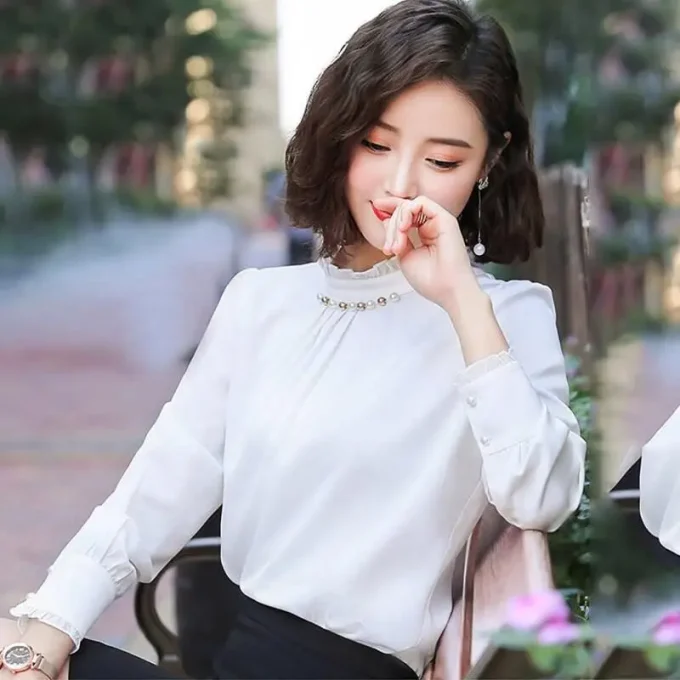 YiXin S-5XL Loose Solid Color Long Sleeve Satin Shirt Spring Autumn Korean Fashion Blouses Elegant Women Tops for Women 2022 - Image 4