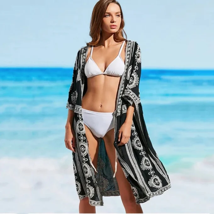 Long Maxi African Dresses Beach Kimono Cover up Ladies' Blouses & Tops - Image 6