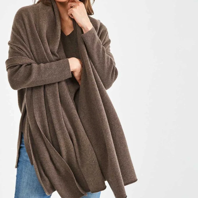 Knitwear Manufacturer Custom Winter Warm and Comfortable Knitted Cashmere Shawl Scarf for Women - Image 5