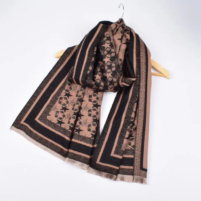 Wholesale 2022 New Ladies Thick Warm Bufanda High Quality Pashmina Shawl Stars Pattern Winter Scarf for Women Cold Weather - Image 3