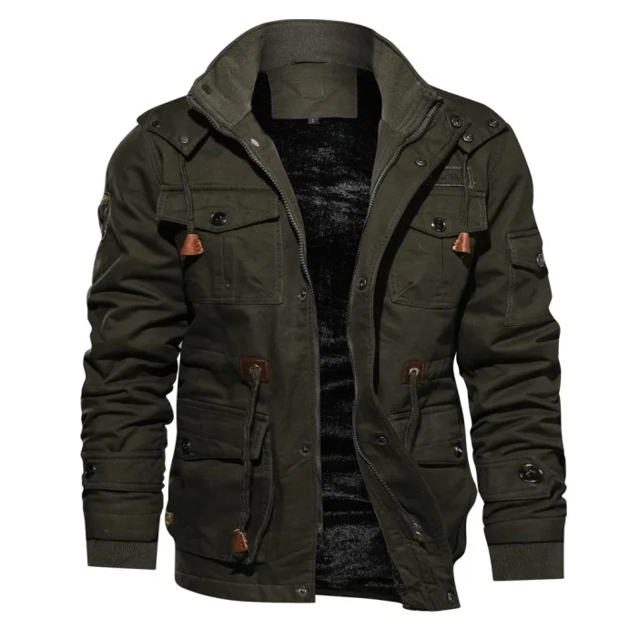 2024 High Quality Custom Design Mens Jacket Winter Fleece Jackets Warm Thicken Outerwear Men's Jackets - Image 2
