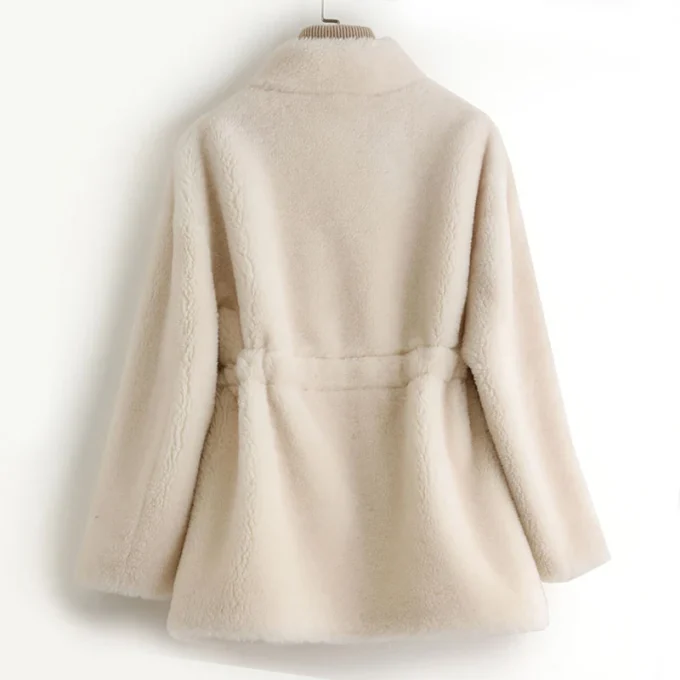 A50049 PUDI Women Winter Real Wool Fur Coat Oversize Female Warm Jacket Real Sheep Shearing Fur Coats Lady Jacket Outerwear - Image 2