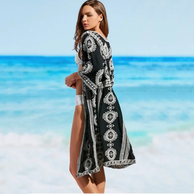 Long Maxi African Dresses Beach Kimono Cover up Ladies' Blouses & Tops - Image 3