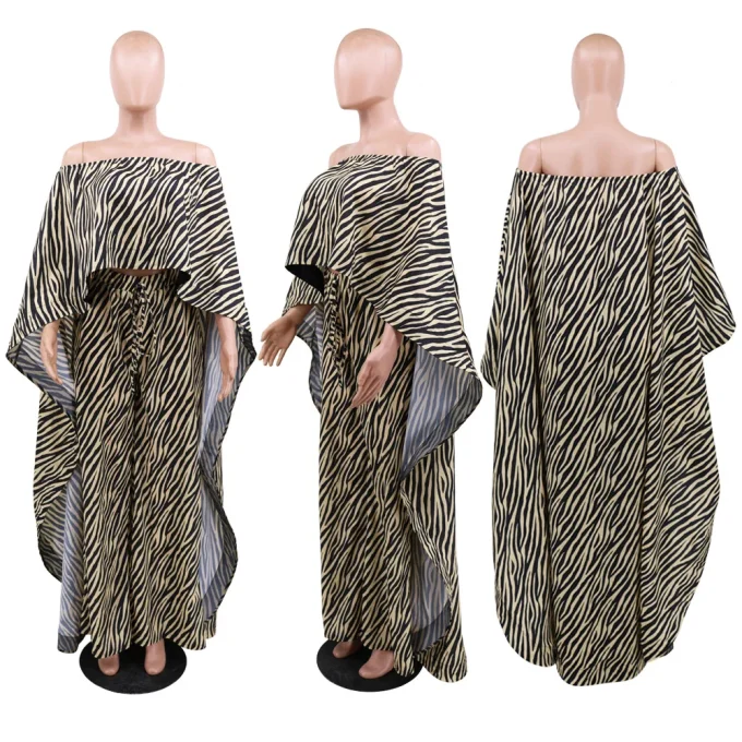 Fashion Plus-size Women's Striped Top and Wide-leg Pants Two-piece Set - Image 5