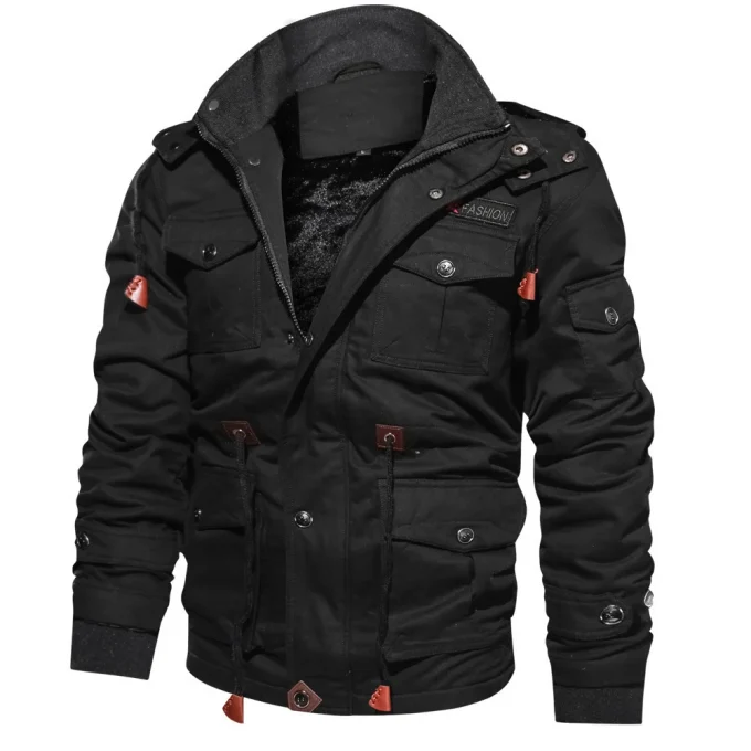 2024 High Quality Custom Design Mens Jacket Winter Fleece Jackets Warm Thicken Outerwear Men's Jackets - Image 4