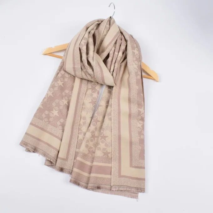 Wholesale 2022 New Ladies Thick Warm Bufanda High Quality Pashmina Shawl Stars Pattern Winter Scarf for Women Cold Weather - Image 2