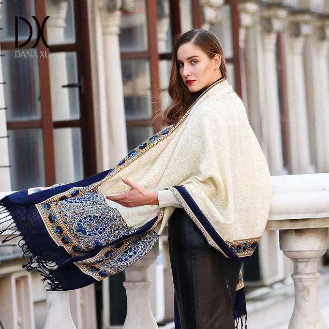 Dana Xu 2023 Oversized Fashion Bandana Scarf Elegant Wool Scarfs for Women Stylish Warm Winter Scarf - Image 3