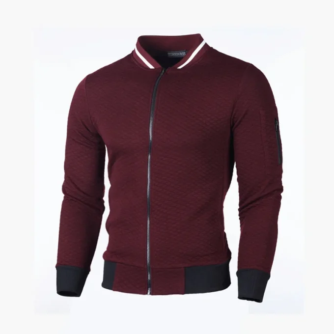 Multi-color Slim Fit Sport Men Clothes New Styles Long Sleeve Zipper-up Stand Collar Outdoor Clothes Man Boy Factory Price - Image 4
