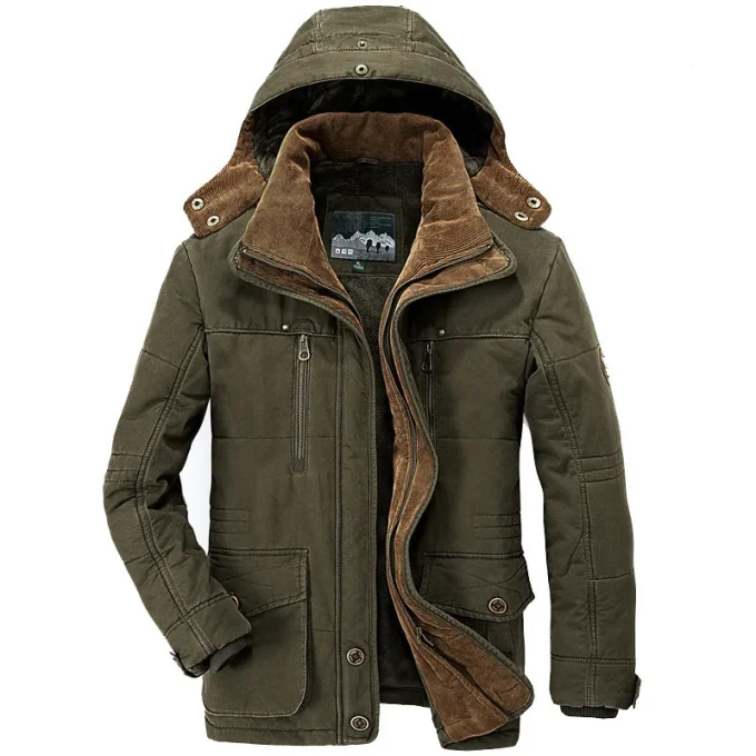 Winter Fleece Jacket Men Casual Parka Thick Thermal Coat Jackets Outwear Hooded Jacket Mens Clothes Plus Size - Image 3
