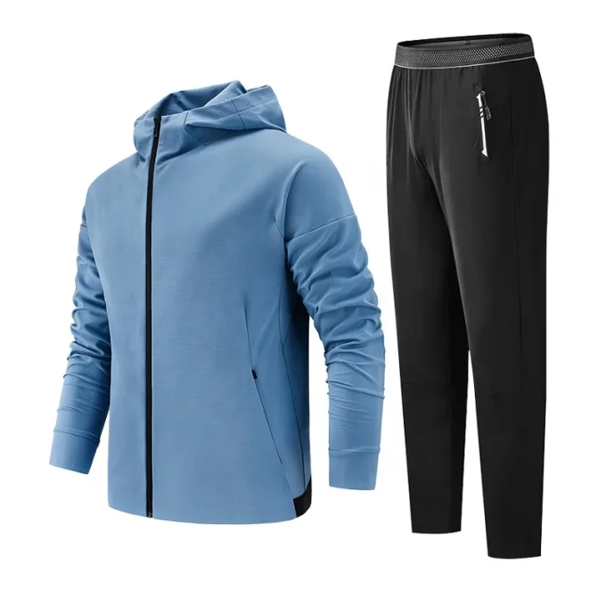 Dropshipping Men's Running Fitness Clothes Long Sleeve Gym Sports Suits - Image 2