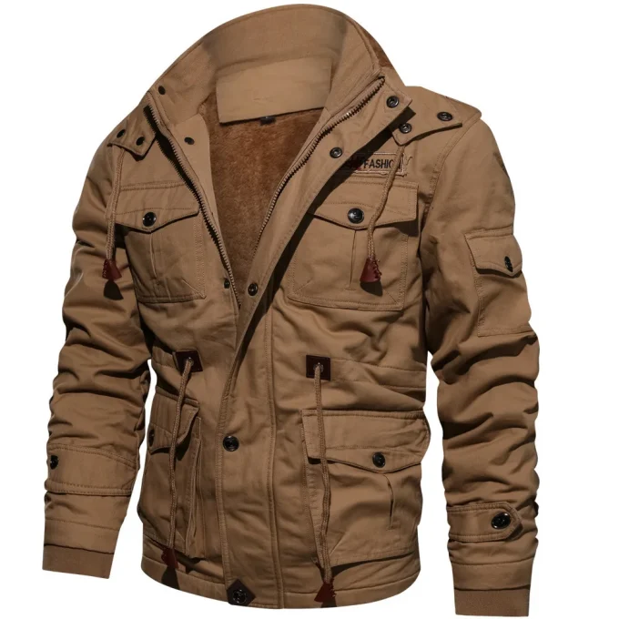 2024 High Quality Custom Design Mens Jacket Winter Fleece Jackets Warm Thicken Outerwear Men's Jackets - Image 6