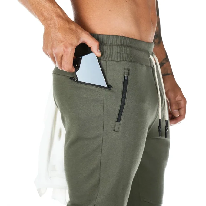 Plus Size Jogger Pants Workout Gym Sweat Trouser Side Zipper Pockets Slim Fit Bottoms Trousers for Men - Image 6