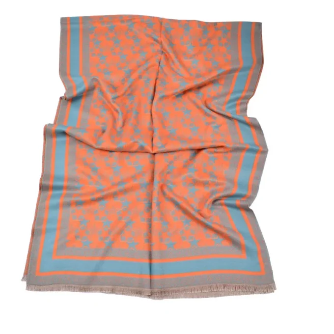 Wholesale 2022 New Ladies Thick Warm Bufanda High Quality Pashmina Shawl Stars Pattern Winter Scarf for Women Cold Weather