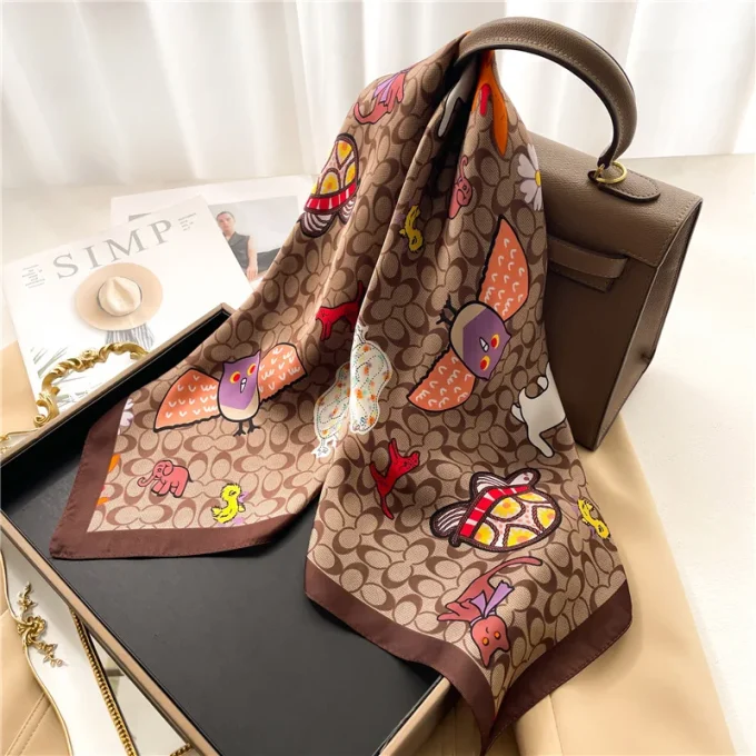 Luxury Print Square Shawl Wraps Beach Stoles Echarpe Silk Scarf for Women Neck Tie Female Hair Band Bag Head Kerchief Hijab 2025 - Image 6