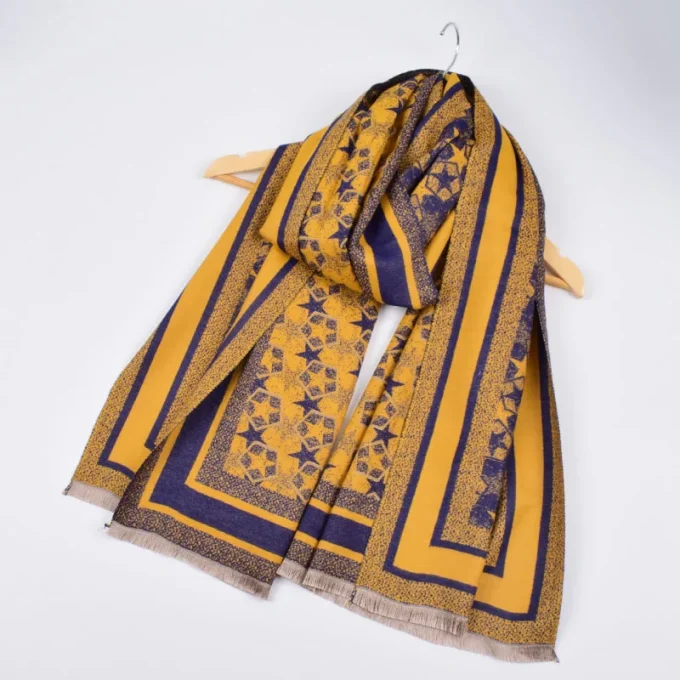 Wholesale 2022 New Ladies Thick Warm Bufanda High Quality Pashmina Shawl Stars Pattern Winter Scarf for Women Cold Weather - Image 5