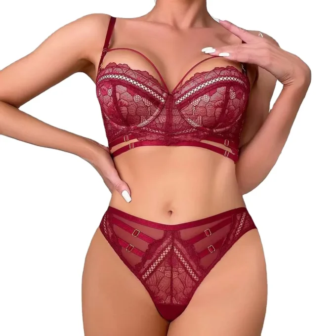 GZSMX-92206 High Quality Women's Vintage Underwear Sets Ladies Two Piece Bra Suit Lingerie Wear - Image 6