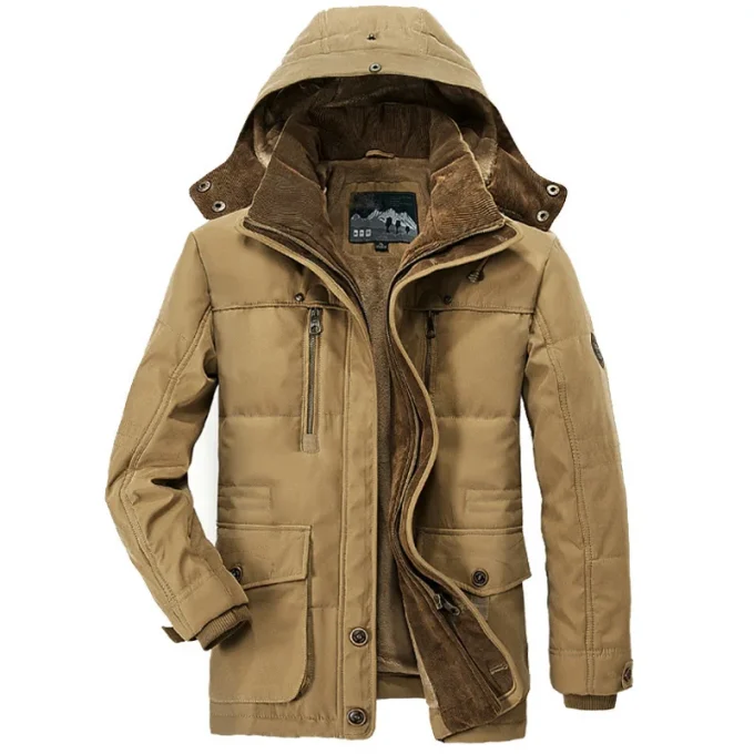 Winter Fleece Jacket Men Casual Parka Thick Thermal Coat Jackets Outwear Hooded Jacket Mens Clothes Plus Size - Image 5