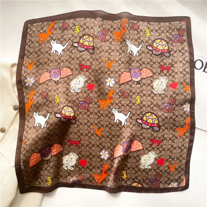 Luxury Print Square Shawl Wraps Beach Stoles Echarpe Silk Scarf for Women Neck Tie Female Hair Band Bag Head Kerchief Hijab 2025