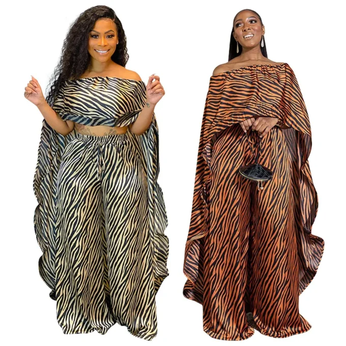 Fashion Plus-size Women's Striped Top and Wide-leg Pants Two-piece Set - Image 6