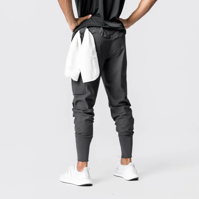 Free Sample Mens Joggers Zipper With Pockets Fitness Sportswear Bottoms Skinny Quick-drying Sweatpants Gym Athletic Track Pants - Image 2