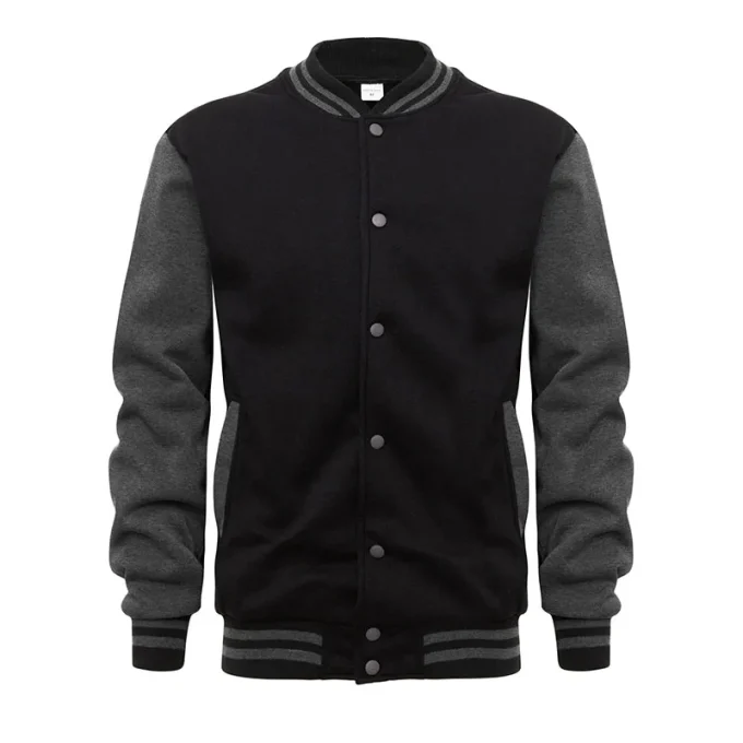 RNSHANGER New Black White Solid Color Jacket Loose Oversized Clothes Casual Men Baseball Clothes Personality Street Warm Coat - Image 5