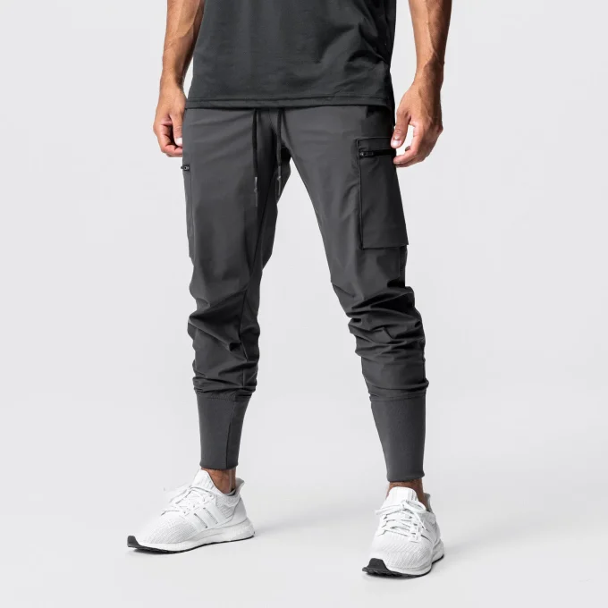 Free Sample Mens Joggers Zipper With Pockets Fitness Sportswear Bottoms Skinny Quick-drying Sweatpants Gym Athletic Track Pants - Image 6